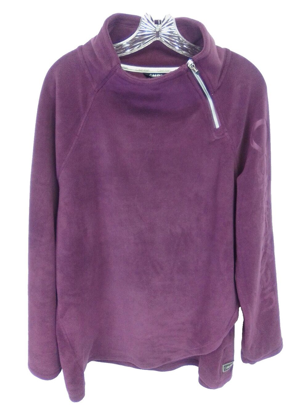 Calvin Klein Women's Soft Fleece Logo Sleeve Pull Over Side Zipper Size XXL